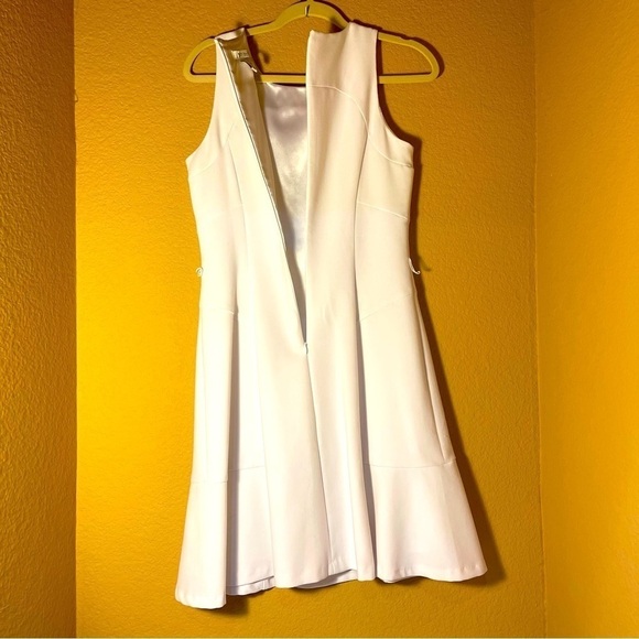 WHBM Iconic Sleeveless White A-Line Dress and Belt Size 6 - Picture 5 of 16